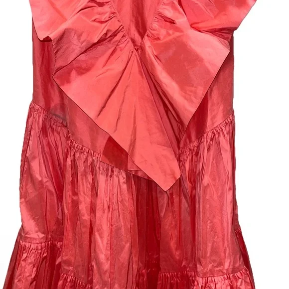 ROKSANDA Alessia dress ruffle coral peach salmon UK 6 US 2 oversize tiered NWT